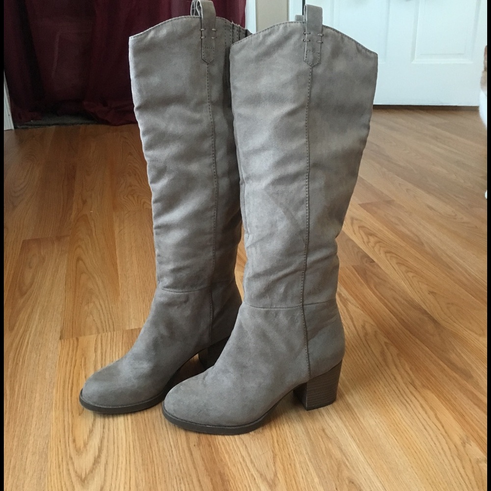 Suede knee-high boots